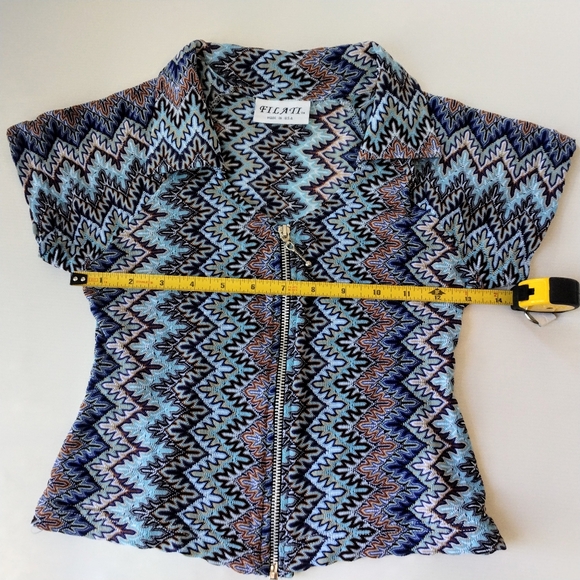 Filati Y2K Zipper Crop Top High Quality and Creative Knit Design - Picture 2 of 4